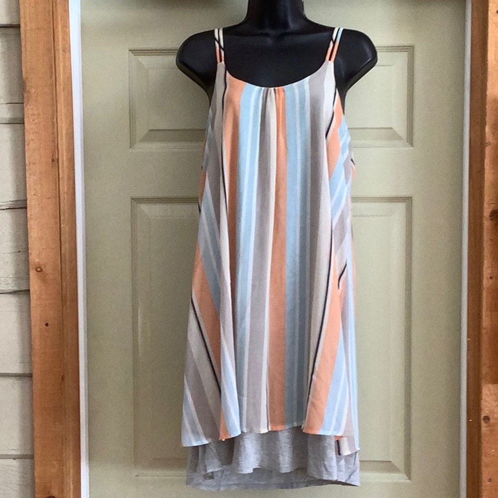 Anthropologie Dolan Left Coast Striped Layered Laurel Dress - Picture 2 of 13